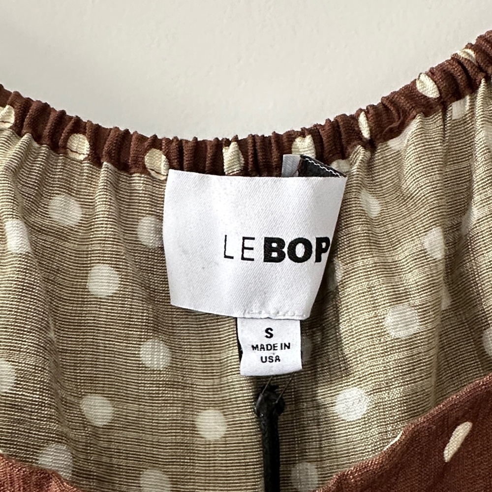 🆕 LE BOP | Brown Polka Dot Crop Top (size S) - Picture 6 of 8